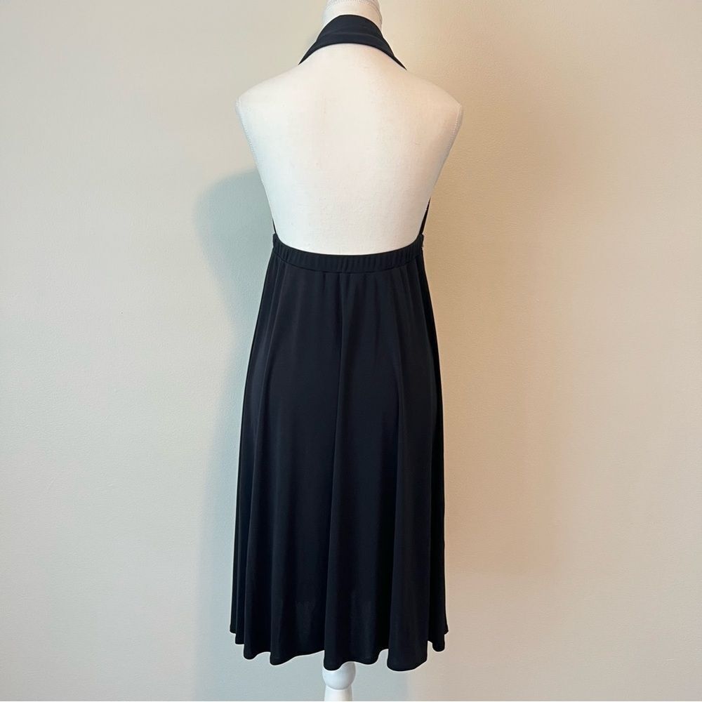 Express Halter Beaded Black Mini Dress Size Small… - image 4